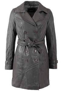 Mauritius Ledermantel »GWTaresa«, (2 tlg., mit Bindegürtel), Leder-Trenchcoat mit Bindegürtel