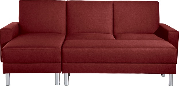 MAX WINZER, Max Winzer® Schlafsofa »Just Fresh«, Schlafsofa mit Recamiere, mit Rückenverstellung, Max Winzer® Schlafsofa »Just Fresh modernes kubisches Sofa, Rückenverstellung für Sitzkomfort«, Recamiere links oder rechts montierbar, elegante Metallfüsse
