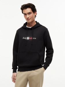 Tommy Hilfiger, Tommy Hilfiger Hoodie "SCRIPT FLAG HOODIE", mit Flag-Grafik und Tunnelzug