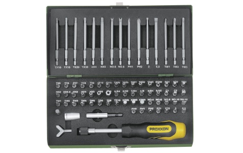 Proxxon Industrial, Proxxon Industrial 23 107 Bit-Set 75teilig Schlitz, Kreuzschlitz Phillips, Kreuzschlitz Pozidriv, Tri-Wing,, Proxxon Werkzeugset, (75 tlg.)