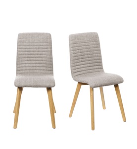 Home affaire 4-Fussstuhl »Arosa Esszimmerstuhl, Polsterstuhl, Küchenstuhl, Speisestuhl, Essstuhl«, (Set), 2 St., Chenille, 2er-Set, Beine aus Massivholz Eiche oder Buche, mit gestepptem Stoff
