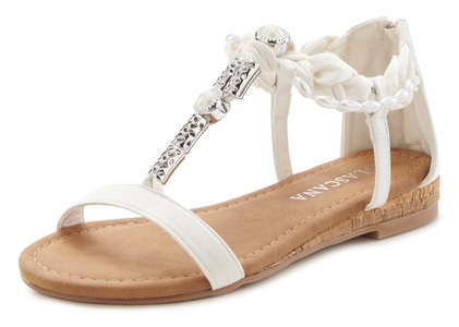 Lascana, LASCANA Sandale, LASCANA Sandale »Sommerschuh«, Sandalette, Sommerschuh mit Schmuckelementen VEGAN