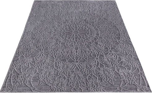 PACO HOME, Paco Home Teppich »Rimini 411«, rechteckig, Flachgewebe, Uni Farben, Hoch-Tief Effekt, In- und Outdoor geeignet, Paco Home Teppich »Rimini 411«, rechteckig, 4 mm Höhe, Flachgewebe, Uni Farben, Hoch-Tief Effekt, In- und Outdoor geeignet