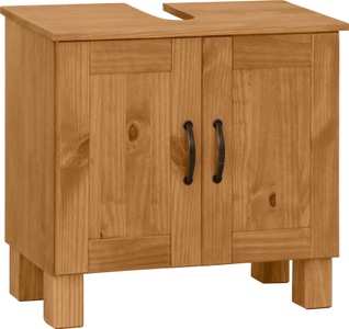 HOME AFFAIRE, Home affaire Waschbeckenunterschrank »Rodby«, FSC®-zertifiziertes Massivholz, mit Griffen aus Metall, Breite 60 cm, Höhe 55 cm, Home affaire Waschbeckenunterschrank »Rodby«, FSC®-zertifiziertes Massivholz, Griffe Metall, Breite 60cm, Höhe 55cm