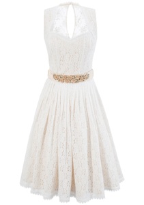 Krüger Collection, Krüger Collection Dirndl midi mit Blumenapplikationen, 