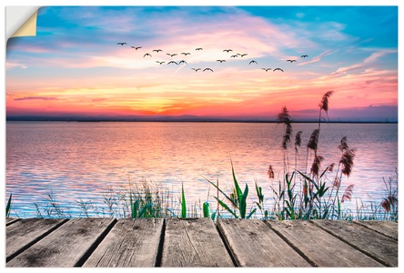 Artland, Artland Wandbild »Der See in den Farben der Wolken«, Artland Wandbild »Der See in den Farben der Wolken«, Gewässer, (1 St.), als Alubild, Outdoorbild, Leinwandbild, Poster, Wandaufkleber
