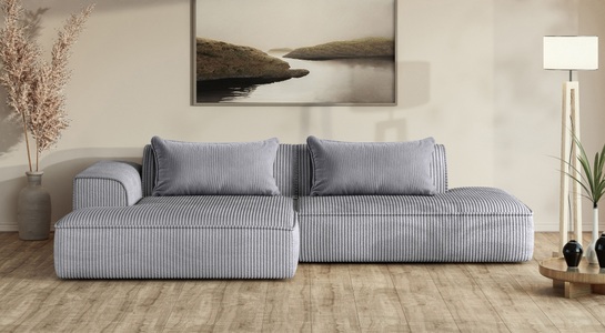 exxpo - sofa fashion Ecksofa »Billund modernes Designsofa, bequem und elegant, Breite 294cm, L-Form« modern, L-form, Wellenfedern, inklusive 2x Nierenkissen