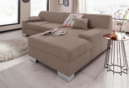 DOMO collection, DOMO collection Ecksofa, DOMO collection Ecksofa »Bero, elegant und zeitlos, flache Armlehnen, L-Form«, wahlweise mit Bettfunktion