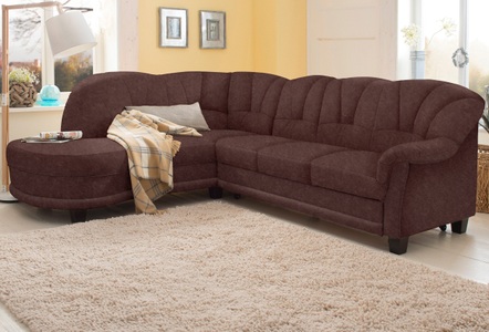 HOME AFFAIRE, Home affaire Ecksofa »Camelita«, wahlweise mit Bettfunktion, Home affaire Ecksofa »Camelita, Landhaus Sofa, 2 Varianten: Recamiere- oder Ottomane, L-Form« wahlweise mit Bettfunktion