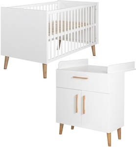 Roba, roba Sparset Mick, roba® Babymöbel-Set »Mick«, (Spar-Set, 2 tlg., Babybett, Wickelkommode), mit Kinderbett und Wickelkommode