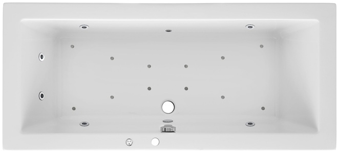 OTTOFOND, OTTOFOND Whirlpool-Badewanne »Cubic«, (Komplett-Set, 1 tlg.), Typ Premium, chrom, 