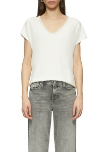 QS T-Shirt, mit Spitze am Ausschnitt