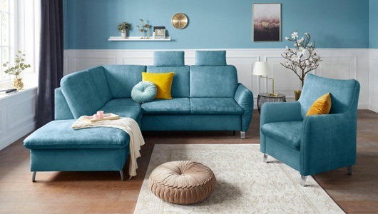 SIT&MORE, sit&more Ecksofa, sit&more Ecksofa »Daytona L-Form«, mit Federkern, zwei Kopfstützen und wahlweise mit Bettfunktion
