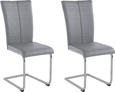 HOME AFFAIRE, Home affaire Freischwinger »Nils«, (Set), 2 St., Strukturstoff, Stuhl belastbar bis 120 Kg, Gestell aus Metall im Chrom-Look oder schwarz, Home affaire Freischwinger »Nils«, (Set), 2 St., Strukturstoff-Struktur grob, Stuhl belastbar bis 120 Kg, Gestell Metall im Chrom-Look oder Schwarz