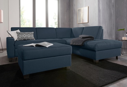 DOMO collection, DOMO collection Ecksofa, DOMO collection Ecksofa »Florentina L-Form«, wahlweise mit Bettfunktion, mit Kontrastnaht