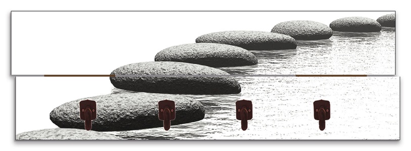 Artland, Artland Garderobenpaneel »Ein Kiesel auf einem Hintergrund«, Artland Garderobenleiste »Ein Kiesel auf einem Hintergrund«, teilmontiert