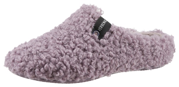 VERBENAS, VERBENAS Pantoffel, in kuscheliger Optik, Verbenas York Curly Damen Hausschuh Lila