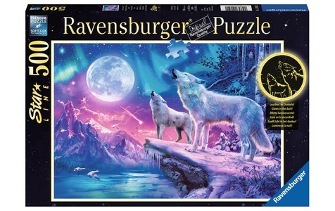 Ravensburger, Ravensburger Puzzle Wolf im, Puzzle WOLF IM NORDLICHT ? GLOWS IN THE DARK 500-teilig