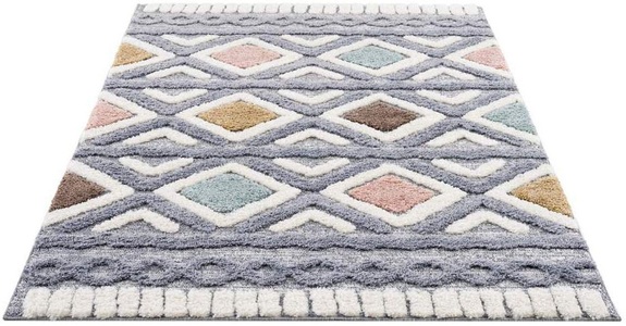 Carpet City, Carpet City Hochflor-Teppich »Focus«, rechteckig, 20 mm Höhe, 3D-Optik, Boho-Stil, Wohnzimmer, Carpet City Hochflor-Teppich »Focus 3382, Boho-Style«, rechteckig, 20 mm Höhe, besonders weich, Hoch Tief Struktur, Wohnzimmer, auch als Läufer