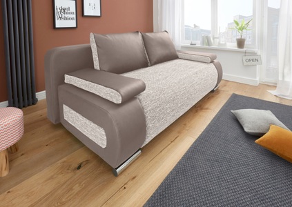 COLLECTION AB, COLLECTION AB Schlafsofa, mit Federkern, inklusive Bettfunktion und Bettkasten, mit losen Armlehn- und Rückenkissen, frei im Raum stellbar, COLLECTION AB Schlafsofa Moritz, mit Bettfunktion und Bettkasten