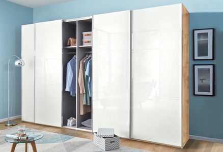 fresh to go, Fresh To Go Schwebetürenschrank »Level«, mit Glastüren und Synchronöffnung, Wimex Schwebetürenschrank »Level by fresh to go«, mit Glastüren und Synchronöffnung