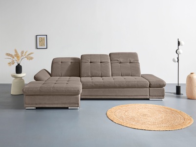 COTTA Ecksofa »Holiday L-Form«, Sitztiefenverstellung, wahlweise mit Bettfunktion inkl. Bettkasten