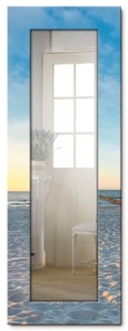 Artland, Artland Wandspiegel »Ostsee7 - Strandkorb«, Artland Dekospiegel »Ostsee7 - Strandkorb«, gerahmter Ganzkörperspiegel, Wandspiegel, mit Motivrahmen, Landhaus