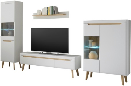 INOSIGN, INOSIGN Wohnwand »Torge, Anbauwand, Schrankwand, Mediawand, Wohnzimmer-Set«, (Set, 4 St.), enthält 2 Vitrinen, 1 Lowboard, 1 Wandboard, 343 cm breit, INOSIGN Wohnwand »Torge, Anbauwand, Schrankwand, Mediawand, Wohnzimmer-Set«, (Set, 4 St.), enthält 2 Vitrinen, 1 Lowboard, 1 Wandboard, 343 cm breit