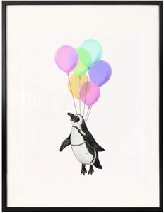 Wall-Art, Wall-Art Poster »Pinguin Luftballon«, Tiere, (1 St.), Wall-Art Poster »Pinguin Luftballon«, Tiere, (1 St.), Poster ohne Bilderrahmen