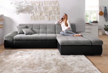 DOMO collection, DOMO collection Ecksofa, DOMO collection Ecksofa »Moric B/T/H 300/172/80 cm, auch in Cord, L-Form«, XXL-Format, wahlweise auch mit Bettfunktion und Armverstellung