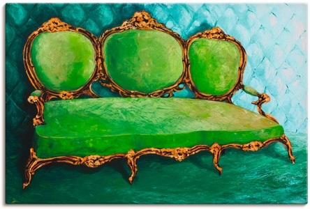 Artland, Artland Wandbild »Sofa grün«, Artland Wandbild »Sofa grün«, Innenarchitektur, (1 St.), als Leinwandbild, Wandaufkleber in verschied. Grössen