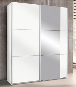 rauch BLUE, rauch BLUE Schwebetürenschrank »Kronach«, rauch Schwebetürenschrank »Kleiderschrank Drehtürenschrank Schrank Garderobe KRONACH TOPSELLER«, mit Spiegel und viel Stauraum, Metallgriffleisten, MADE IN GERMANY