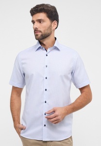 Eterna, ETERNA Kurzarm Hemd »MODERN FIT«, MODERN FIT Hemd in hellblau strukturiert