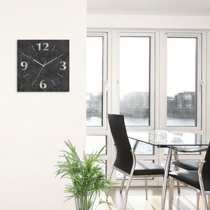 Artland, Artland Wanduhr »Granit-Gestein-Anthrazit«, lautlos, ohne Tickgeräusche, nicht tickend, geräuschlos - wählbar: Funkuhr o. Quarzuhr, moderne Uhr für Wohnzimmer, Küche etc. - Stil: modern, Artland Wanduhr »Granit-Gestein-Anthrazit«, wahlweise mit Quarz- oder Funkuhrwerk, lautlos ohne Tickgeräusche
