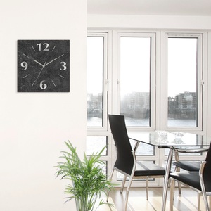 Artland, Artland Wanduhr »Granit-Gestein-Anthrazit«, lautlos, ohne Tickgeräusche, nicht tickend, geräuschlos - wählbar: Funkuhr o. Quarzuhr, moderne Uhr für Wohnzimmer, Küche etc. - Stil: modern, Artland Wanduhr »Granit-Gestein-Anthrazit«, wahlweise mit Quarz- oder Funkuhrwerk, lautlos ohne Tickgeräusche