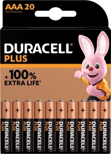 Duracell, Duracell Plus-AAA CP20 Micro (AAA)-Batterie Alkali-Mangan 1.5 V 20 St., DURACELL Plus Power MN2400/AAA - Batterie (Schwarz/Kupfer)