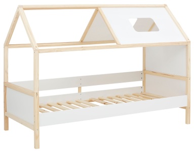 LÜTTENHÜTT, Lüttenhütt Hausbett »Meentje«, (1 St.), aus schönem massivem Kiefernholz, Einzelbett, in einer Haus-Optik Form, inklusive Lattenrost und Paneele, in verschiedenen Farbvarianten enthältlich, Liefefläche 90x200 cm, Lüttenhütt Hausbett »Meentje«, (1 tlg.), Kiefernholz, Einzelbett, Lattenrost und Paneele, Liefefläche 90x200 cm