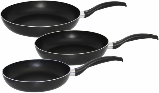 Elo, Elo Pfannen-Set »Ducto« (Set, 3-tlg.), Elo Pfannen-Set »Ducto«, Aluminium, (Set, 3 tlg., je 1 Pfanne Ø 20/24/28 cm, H: 4,5/5,0/5,8 cm), Induktion