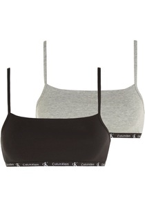 Calvin Klein, Calvin Klein 1996 COTTON 2PKS BH Damen, Calvin Klein Underwear Bralette »UNLINED BRALETTE 2PK«, mit klassischem CK-Logobündchen