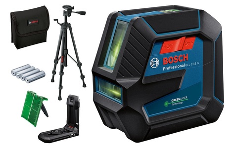 Bosch Professional, Bosch Professional GLL 2-15 G & Tripod Linienlaser inkl. Tasche, inkl. Stativ Reichweite (max.): 15 m, Bosch Professional Punkt- und Linienlaser »Linienlaser GLL«