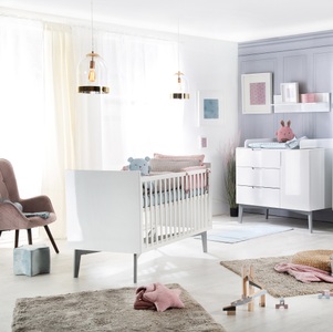 Roba, roba® Babymöbel-Set »Retro 2«, (Spar-Set, 2 tlg.), Made in Europe, roba® Babymöbel-Set »Retro 2«, (Spar-Set, 2 tlg., Kinderbett, Wickelkommode), mit Kinderbett & Wickelkommode; Made in Europe