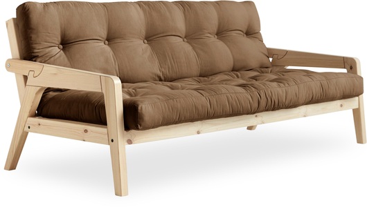 Karup Design, Karup Design Schlafsofa GRAB Gestell und Stofffarbe auswählbar, Karup Design Schlafsofa Mit Holzstruktur, inkl. Futonmatratze, Liegefläche 130x190 cm