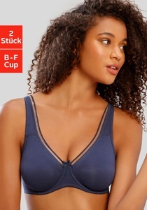petite fleur Minimizer-BH, (2 Stück), mit Bügel aus Baumwolle mit nahtlosen ungefütterten Cups, Basic Dessous