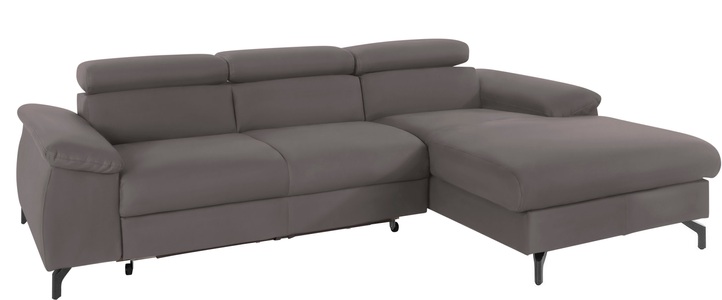 COTTA Ecksofa »Komaris I«, inklusive Kopf- bzw. Rückenteilverstellung, wahlweise Bettfunktion und Bettkasten, eleganter schwarzer Fuss
