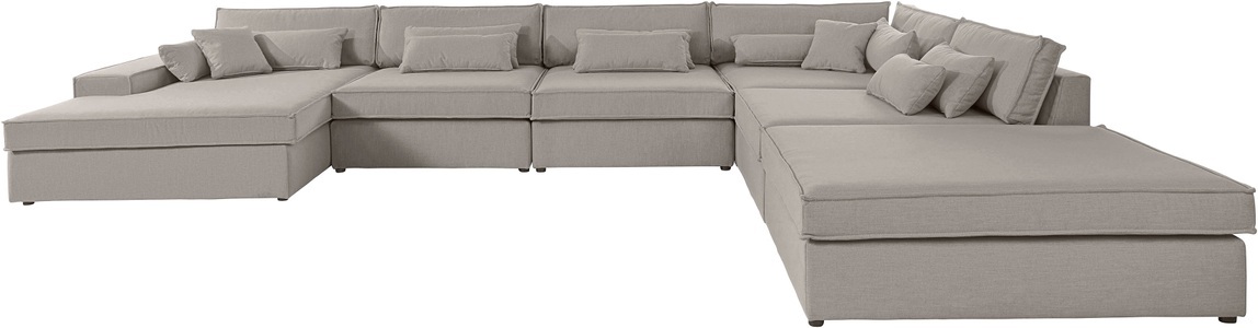 LeGer Home by Lena Gercke, LeGer Home by Lena Gercke Wohnlandschaft »Joreen«, 6 Teile, zusammengesetzt aus Modulen, in vielen Bezugsqualitäten und Farben, fester Sitzkomfort, 