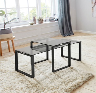 mooved, home24 Couchtisch Unnau (2-teilig), Couchtisch Catherine rauch farbe