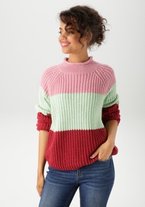 Aniston CASUAL Strickpullover, im trendfarbigen Color-Blocking - NEUE KOLLEKTION