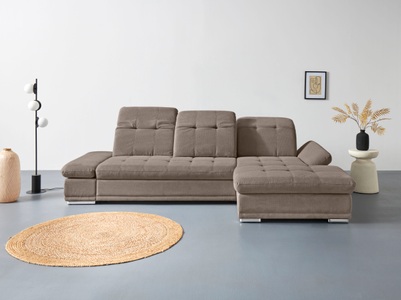 COTTA Ecksofa »Holiday L-Form«, Sitztiefenverstellung, wahlweise mit Bettfunktion inkl. Bettkasten
