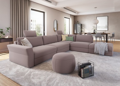 SIT&MORE, sit&more Ecksofa, mit Sitztiefenverstellung, sit&more Ecksofa »Cadabra L-Form«, Breite 356 cm, mit Sitztiefenverstellung