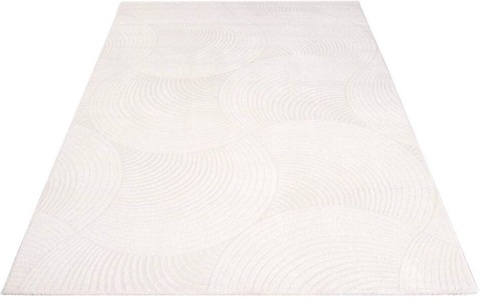 Carpet City, Carpet City Teppich, rechteckig, Kurzflor Wohnzimmer, 3D-Optik, für Schlafzimmer, Flur, Carpet City Teppich »Friseé-Teppich FANCY 647«, rechteckig, 12 mm Höhe, Kurzflor,3D-Optik,Kreisförmiges Muster, Wohnzimmer,Schlafzimmer